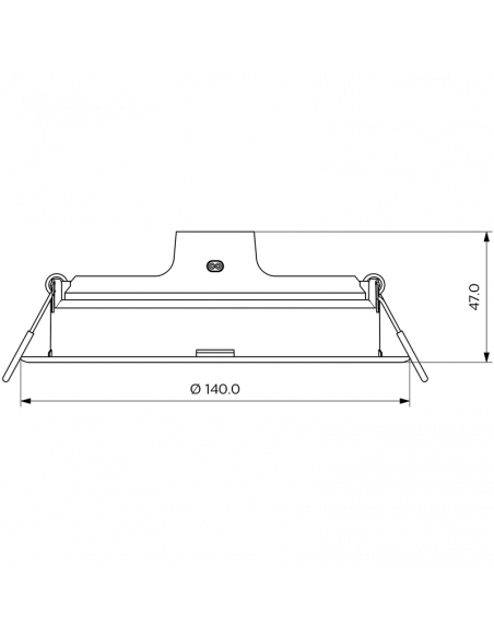 Dimensões do downlight LED redondo branco Philips Meson 13 W | LeonLeds