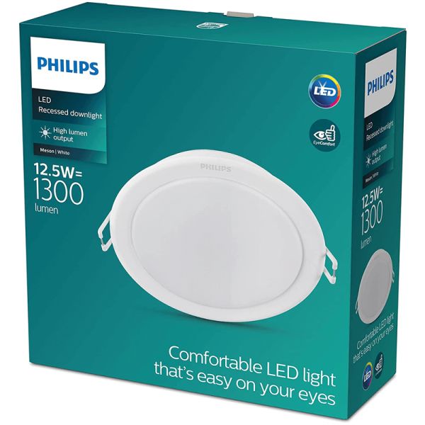 Spot encastrable rond à LED blanc Philips Meson 13W | LeonLeds