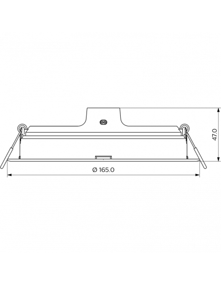 Dimensions du spot encastré rond LED Philips 17W blanc 1600lm | LeonLeds