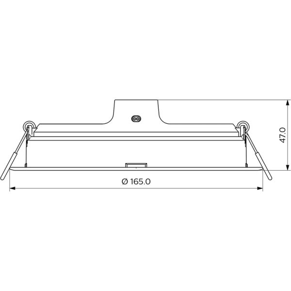 Dimensions du spot encastré rond LED Philips 17W blanc 1600lm | LeonLeds