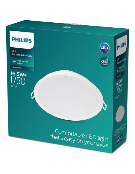Downlight LED rond 17W blanc 1 600Lm Philips | leonleds