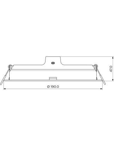 Dimensions Downlight LED encastré 21W blanc 2.100Lm Meson par Philips | leonleds