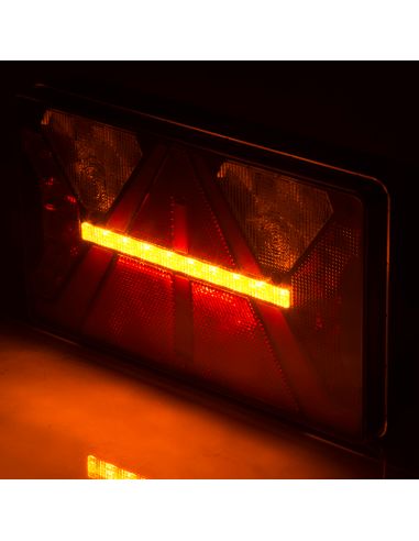 Lanterna traseira LED retangular com triângulo Strada 12V 24V Horpol | leonleds