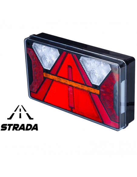 Lanterna traseira LED retangular com triângulo Strada 12V 24V Horpol | leonleds