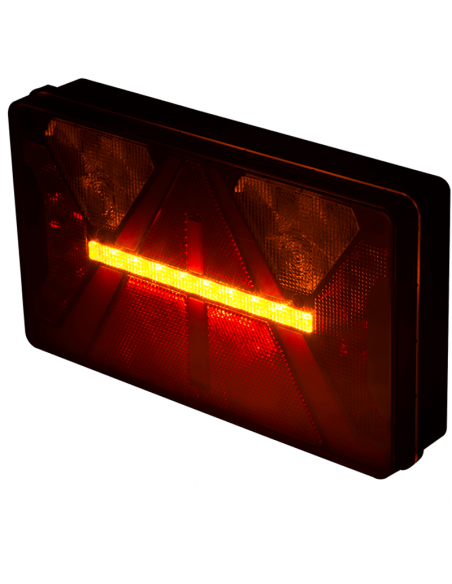 Feu arrière LED rectangulaire avec triangle Strada 12V 24V Horpol | leonleds
