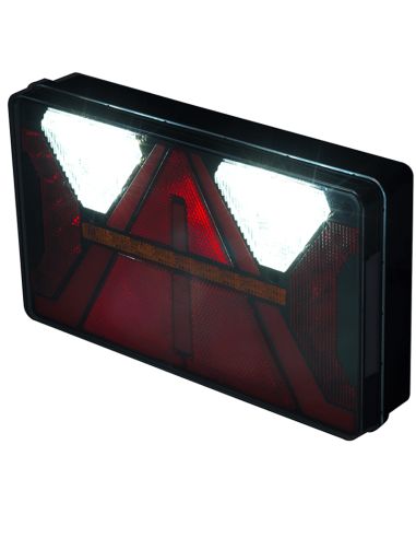 Feu arrière LED rectangulaire avec triangle Strada 12V 24V Horpol | leonleds