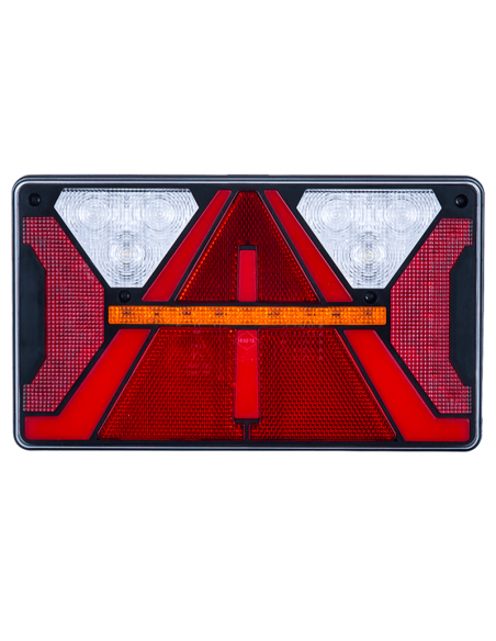 Feu arrière LED rectangulaire avec triangle Strada 12V 24V Horpol | leonleds