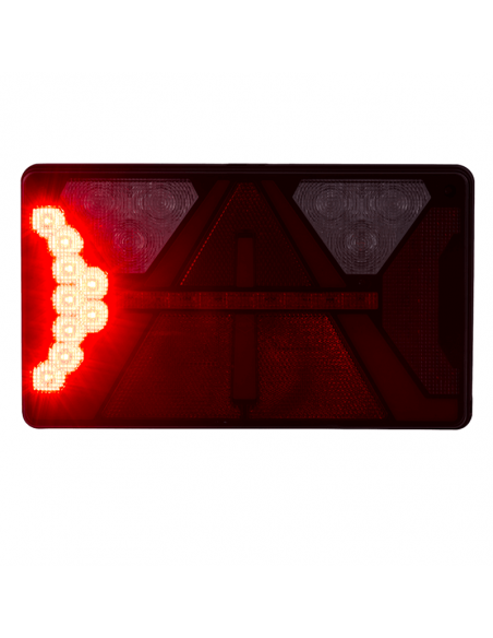 Lanterna traseira LED retangular com triângulo Strada 12V 24V Horpol | leonleds