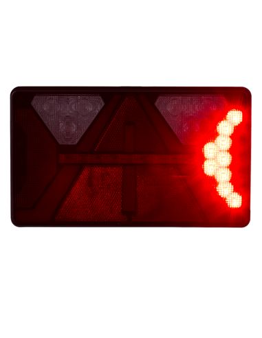 Lanterna traseira LED retangular com triângulo Strada 12V 24V Horpol | leonleds