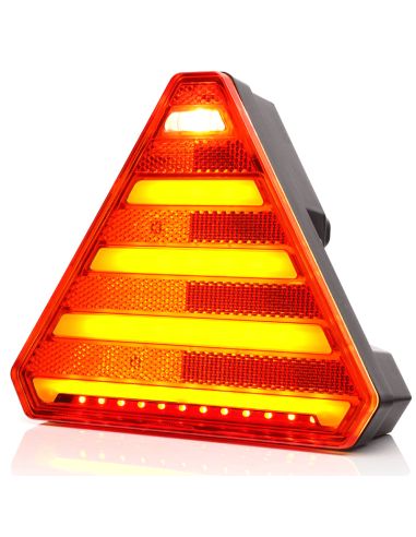 Piloto trasero LED con forma de triangulo con 7 Funciones - Luz de Matricula Lateral 12V 24V W244 Was | LeonLeds