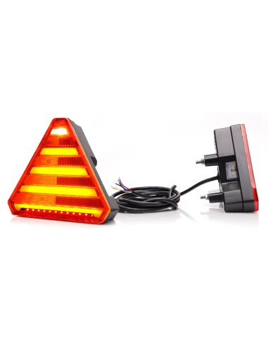 Luz traseira de LED de 7 funções em forma de triângulo - luz de placa de licença lateral 12V 24V W244 | leonleds