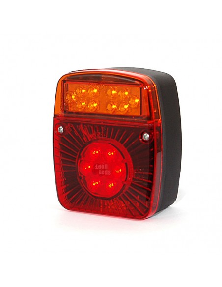 Luz traseira LED econômica barata com 4 funções retangular para caminhão de fazenda de reboque de carro | Leon Iluminação LED