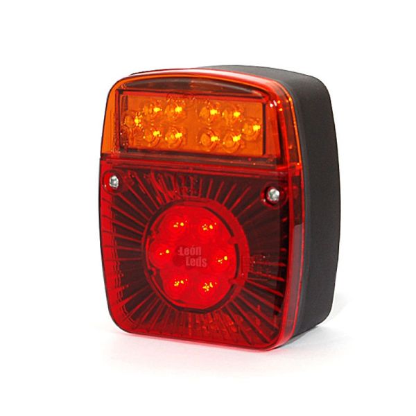 Piloto trasero LED barato economico con 4 funciones rectangular para remolque de coche carro agrícola | LeonLeds Iluminación