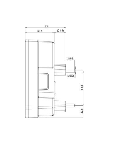 Dimensões Luz traseira de LED em forma de triângulo de 7 funções - Luz de licença lateral 12V 24V W244 | leonleds