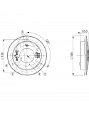 Dimensiones Piloto LED trasero cromado con forma redonda 3 Funciones 12V-24V Horpol | LeonLeds