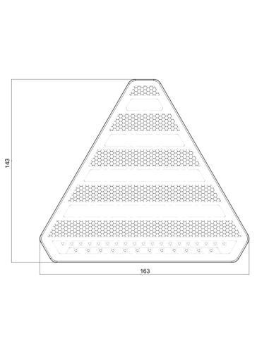 Dimensiones Triangulo trasero LED con 3 funciones efecto Neon - 12V 24V - W244 | LeonLeds