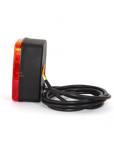 Feu arrière LED économique pas cher avec 4 fonctions rectangulaire pour camion agricole remorque de voiture | Éclairage LeonLeds