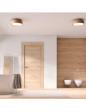 Plafón de techo redondo Tokio 3xE27 madera ambiente