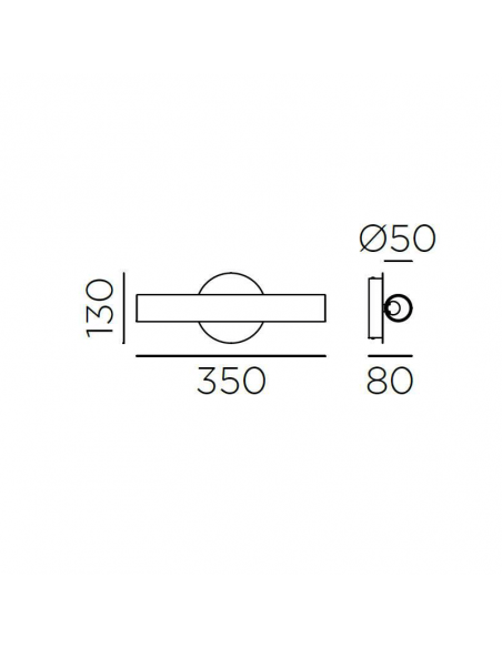Medidas da luminária de parede LED de cristal Oslo