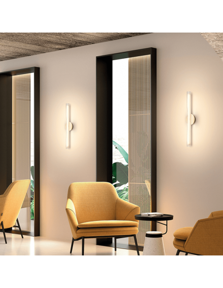 Aplique de pared LED de cristal Oslo dorado ambiente