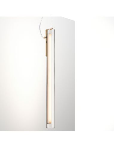 Lámpara colgante LED vertical Oslo latón