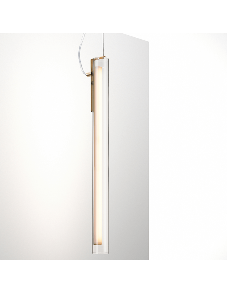 Lámpara colgante LED vertical Oslo latón