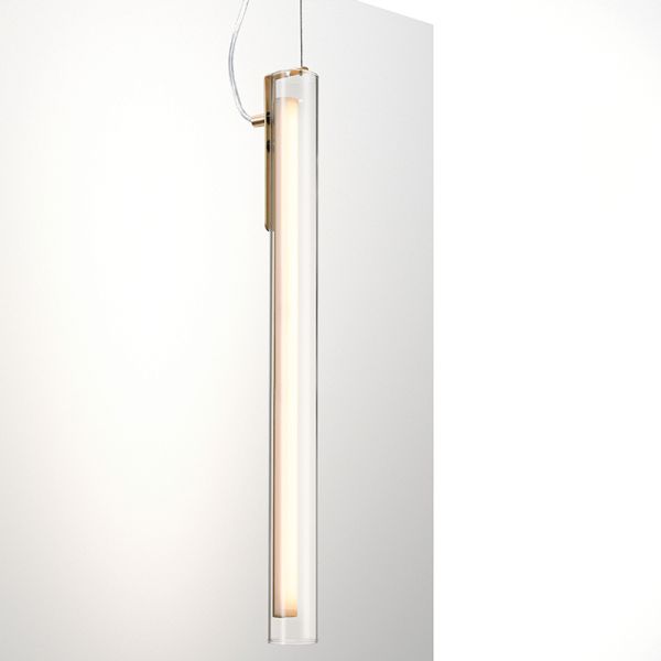 Lámpara colgante LED vertical Oslo latón