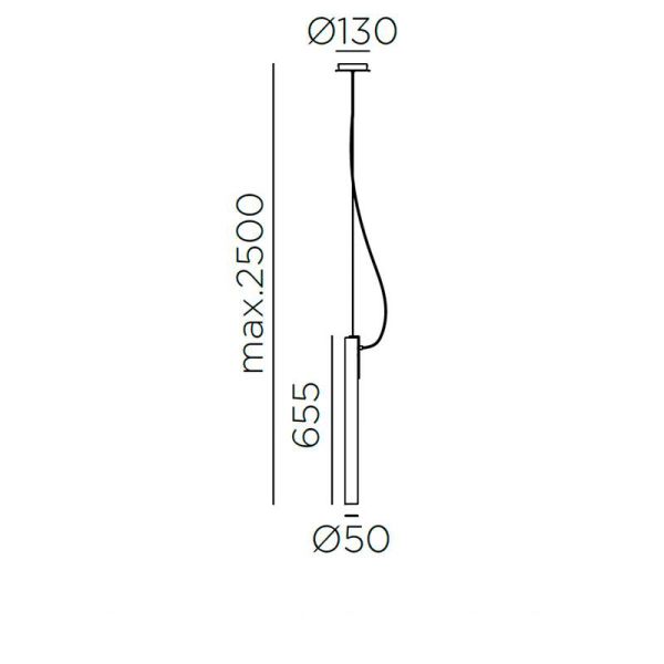 Lámpara colgante LED vertical Oslo latón medidas