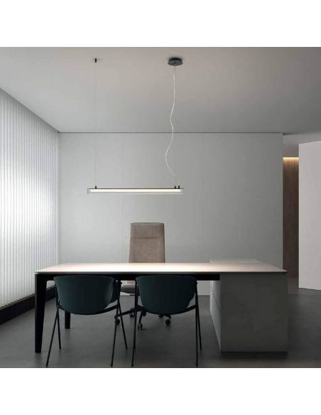 Lámpara colgante LED Oslo de metal y cristal negra pequeña ambiente