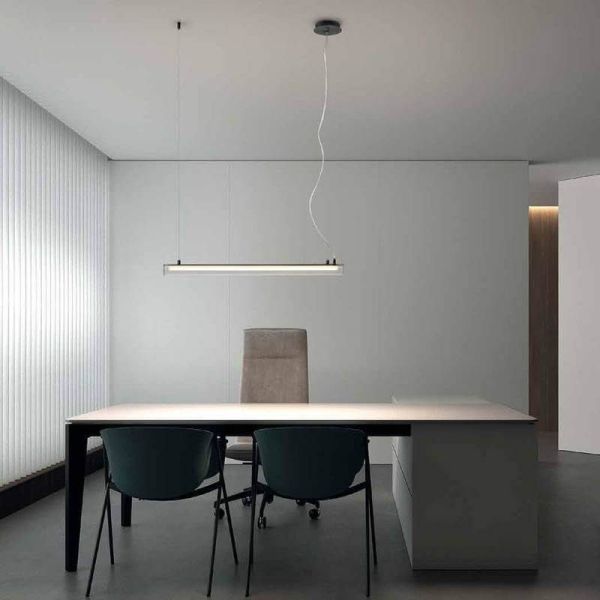 Petite suspension LED Oslo en verre et métal noir ambiant