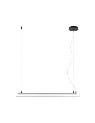 Lámpara colgante LED Oslo de metal y cristal negra pequeña