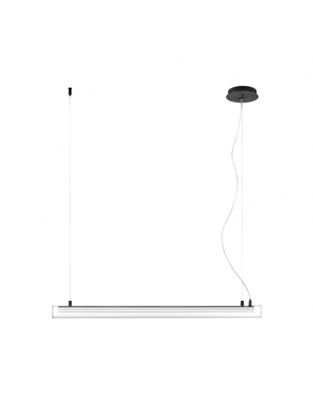 Luminária pendente LED pequena de vidro preto e metal Oslo