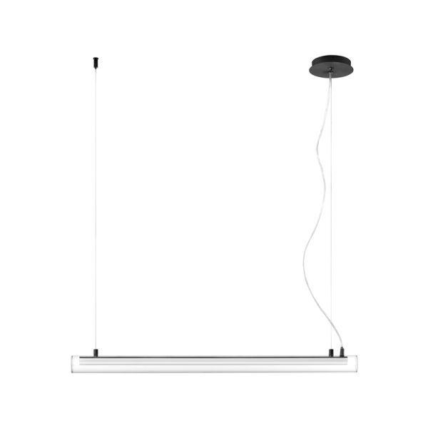 Lámpara colgante LED Oslo de metal y cristal negra pequeña