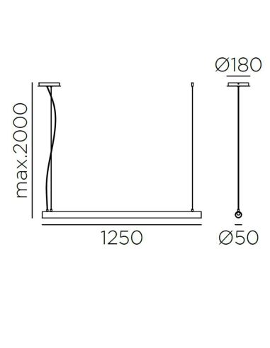 Lámpara colgante LED Oslo de metal y cristal medidas