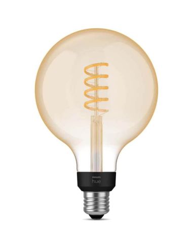 Bombilla LED Globo G125 Filamento 550Lm 7W 2.100K - Philips Hue - Compatible con Alexa, Google Home Philips | LeonLeds