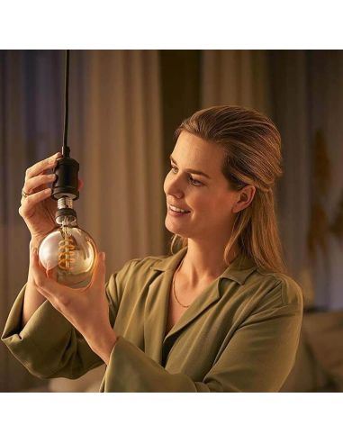 Bombilla LED Globo G125 Filamento 550Lm 7W 2.100K - Philips Hue - Compatible con Alexa, Google Home Philips | LeonLeds