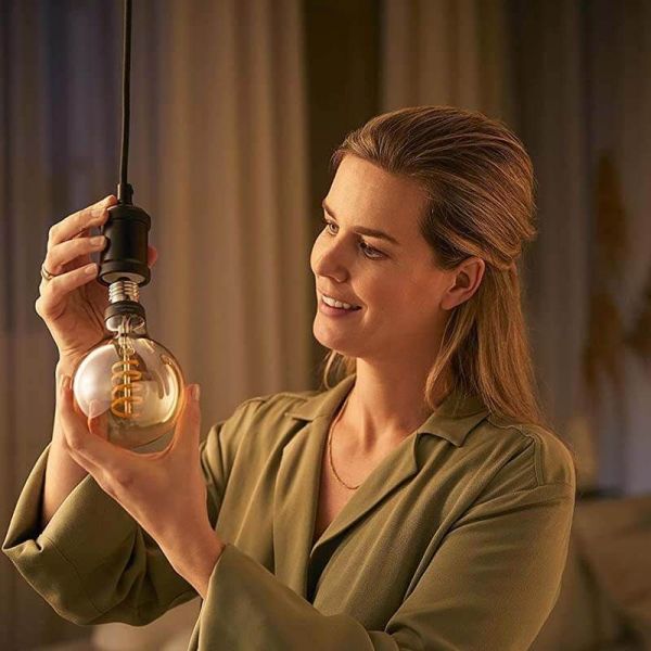 Bombilla LED Globo G125 Filamento 550Lm 7W 2.100K - Philips Hue - Compatible con Alexa, Google Home Philips | LeonLeds