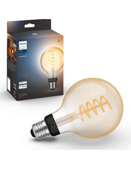 Lâmpada Globo LED Filamento G125 550Lm 7W 2.100K - Philips Hue - Compatível com Alexa, Google Home Philips | leonleds