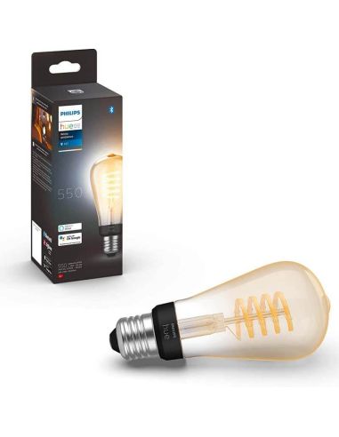 Bombilla LED filamento ST72 550Lm 7W 2.100K - Philips Hue - Compatible con Alexa, Google Home | LeonLeds