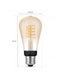 Dimensiones Bombilla LED filamento ST72 550Lm 7W 2.100K - Philips Hue - Compatible con Alexa, Google Home | LeonLeds