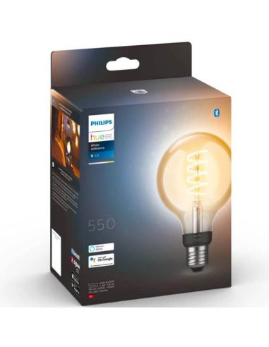 Lâmpada LED Globe G93 Edison 550Lm 7W 2.100K - Philips Hue - Compatível com Alexa, Google Home | leonleds