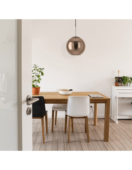 Lámpara colgante redonda de vidrio cobre Córdoba ambiente