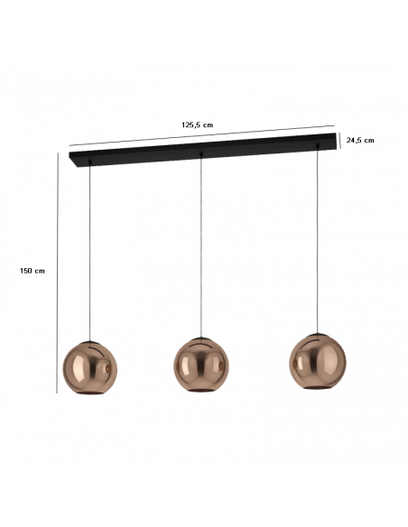 Suspensão de cristal Córdoba com 3 dimensões de luzes