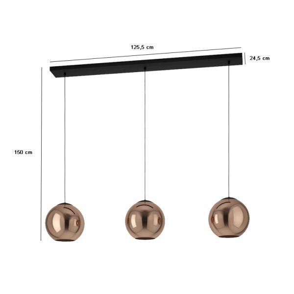 Suspensão de cristal Córdoba com 3 dimensões de luzes
