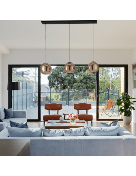 Lámpara colgante de cristal Córdoba de 3 luces ambiente