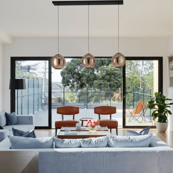 Lámpara colgante de cristal Córdoba de 3 luces ambiente