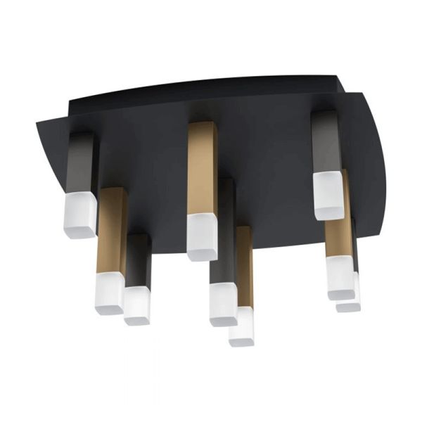 Plafón de techo LED Estanterios negro y dorado