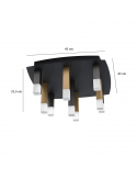 Plafón de techo LED Estanterios negro y dorado dimensiones