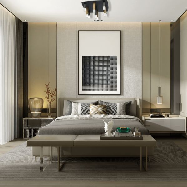 Plafonnier LED Shelves ambiance noir et doré