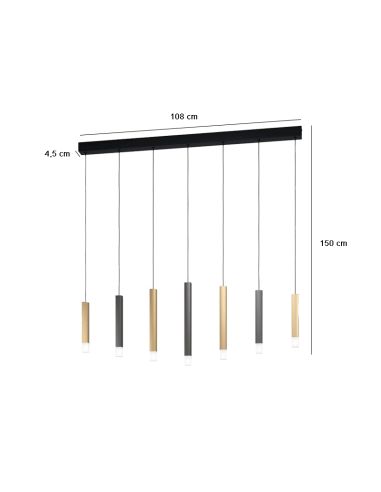 Lámpara colgante LED minimalista de 7 luces medidas